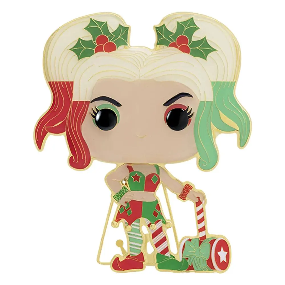 DC Holiday POP! Ansteck-Pin Harley Quinn 10 cm Produktfoto