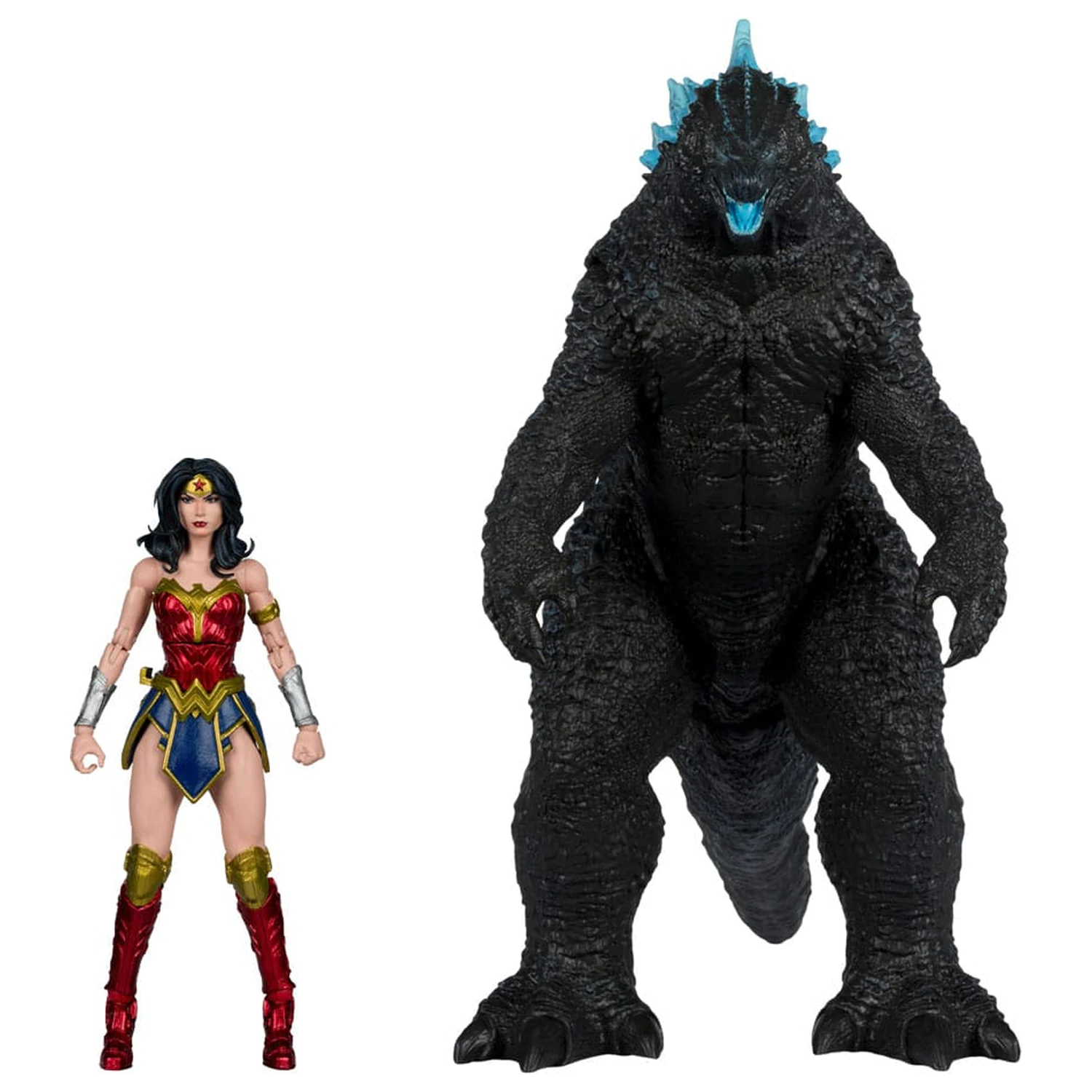 DC Justice League Monsterverse DC Multiverse Action-Figuren 2er-Pack Wonder Woman Vs. Atomic Blast Godzilla 18 cm Produktfoto