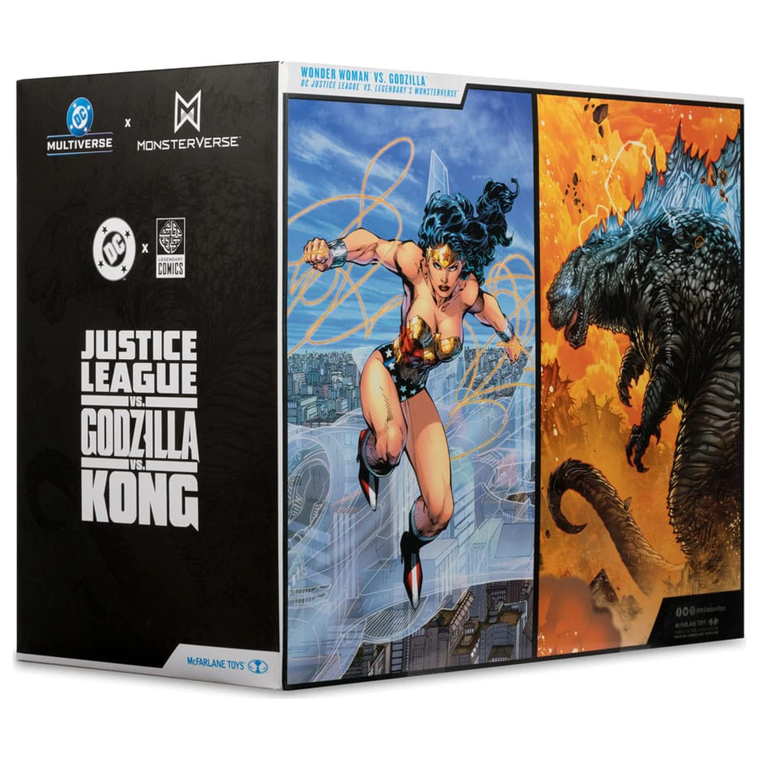 DC Justice League Monsterverse DC Multiverse Action-Figuren 2er-Pack Wonder Woman Vs. Atomic Blast Godzilla 18 cm Produktfoto