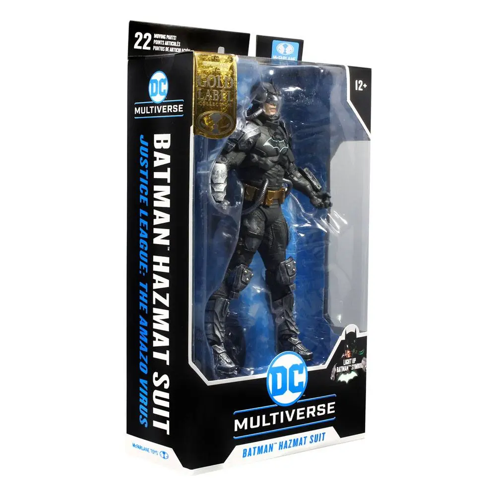 DC Multiverse Actionfigur Batman Hazmat Suit Gold Label Light Up Batman Symbol 18 cm Produktfoto