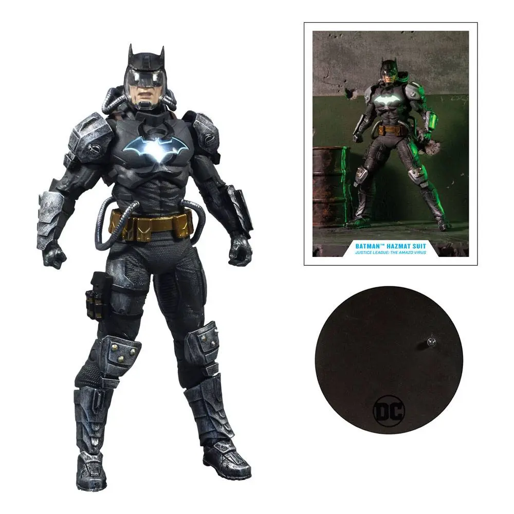DC Multiverse Actionfigur Batman Hazmat Suit Gold Label Light Up Batman Symbol 18 cm Produktfoto