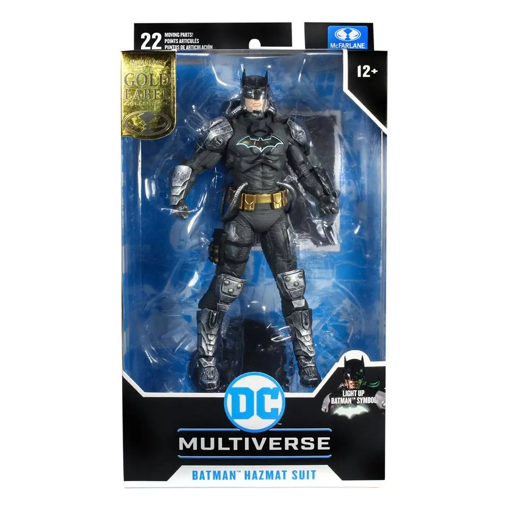 DC Multiverse Actionfigur Batman Hazmat Suit Gold Label Light Up Batman Symbol 18 cm Produktfoto