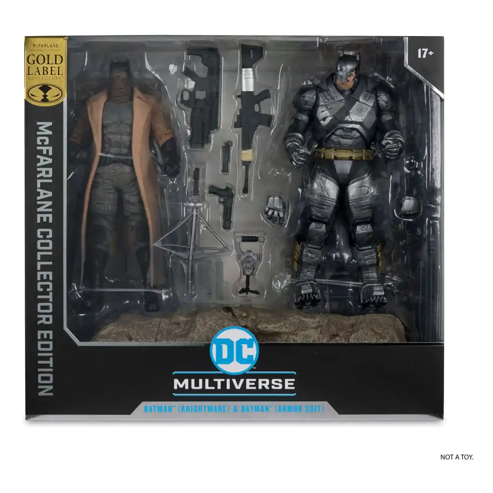 DC Multiverse McFarlane Collector Edition Actionfiguren 2er-Pack #02 Batman (Knightmare) &amp; Batman (Armor Suit) (BvS: DoJ) (Gold Label) 18 cm Produktfoto