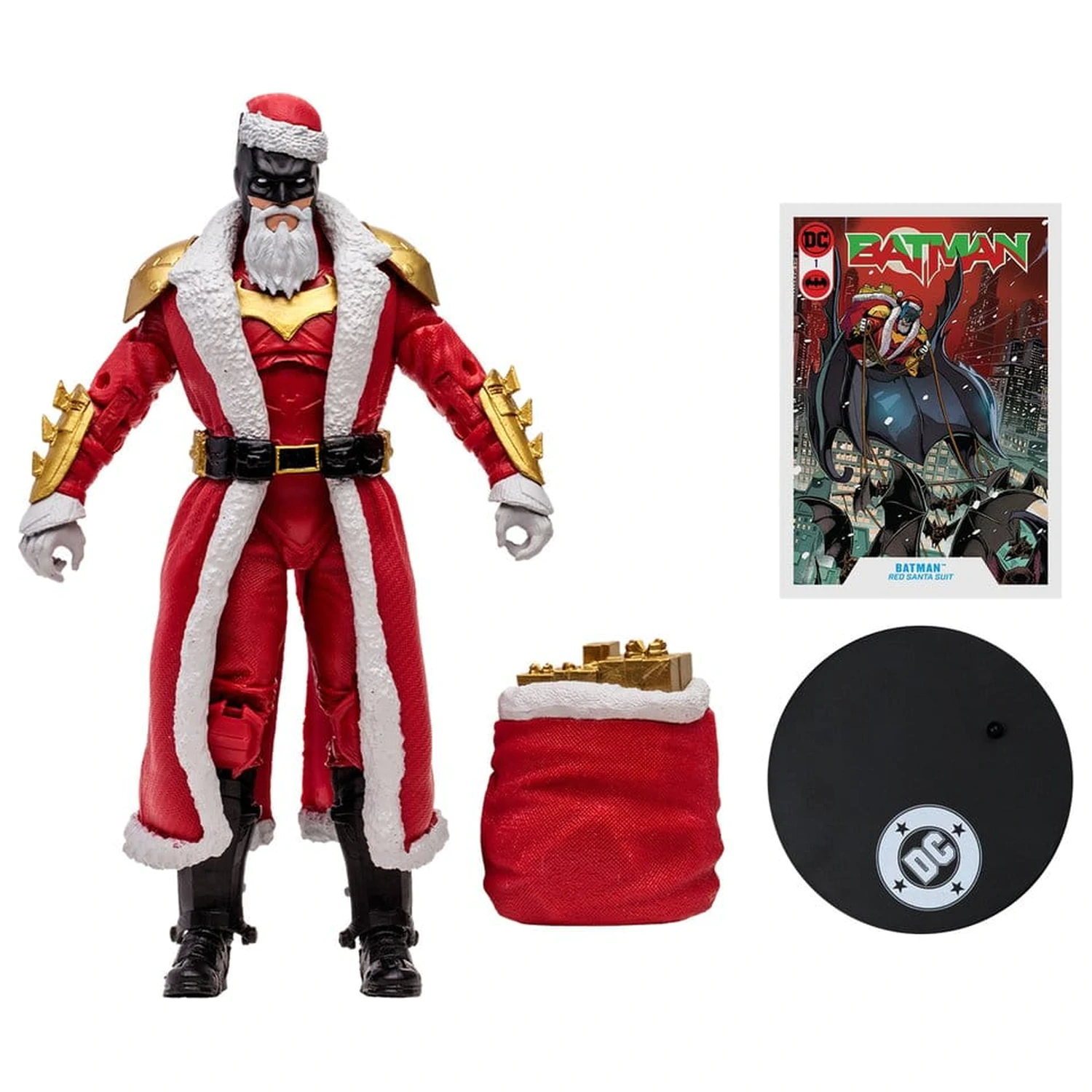 DC Multiverse McFarlane Vault Collection Actionfigur Batman (Red Santa Suit) 18 cm Produktfoto