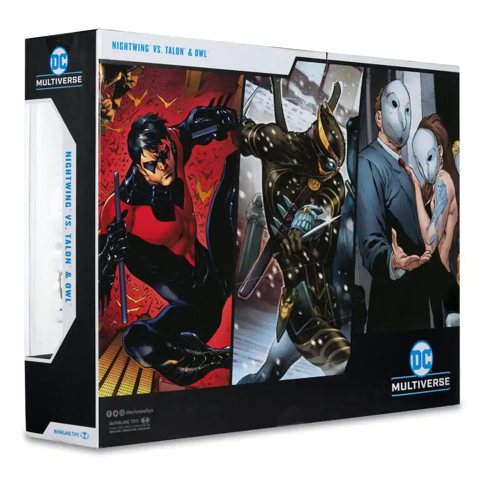 DC Multiverse Actionfiguren 3er Pack Nightwing vs. Talon &amp; Owl (Batman: The Court of Owls) (Gold Label) 18 cm Produktfoto