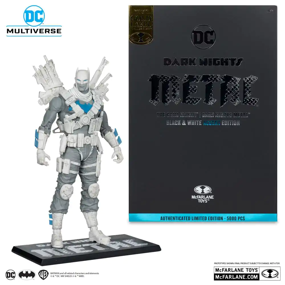DC Multiverse Actionfigur The Grim Knight (Dark Nights Metal) (Black & White Accent Edition) (Gold Label) 18 cm Produktfoto