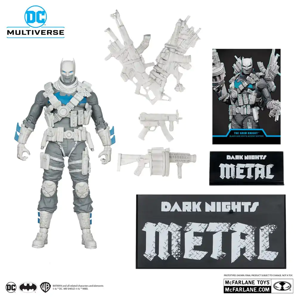 DC Multiverse Actionfigur The Grim Knight (Dark Nights Metal) (Black & White Accent Edition) (Gold Label) 18 cm Produktfoto