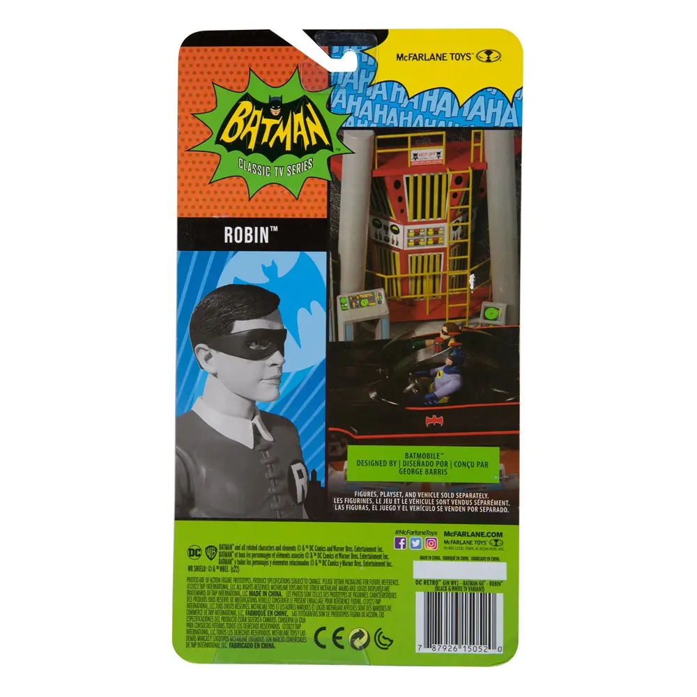 DC Retro Actionfigur Batman 66 Robin (Black & White TV Variant) 15 cm Produktfoto