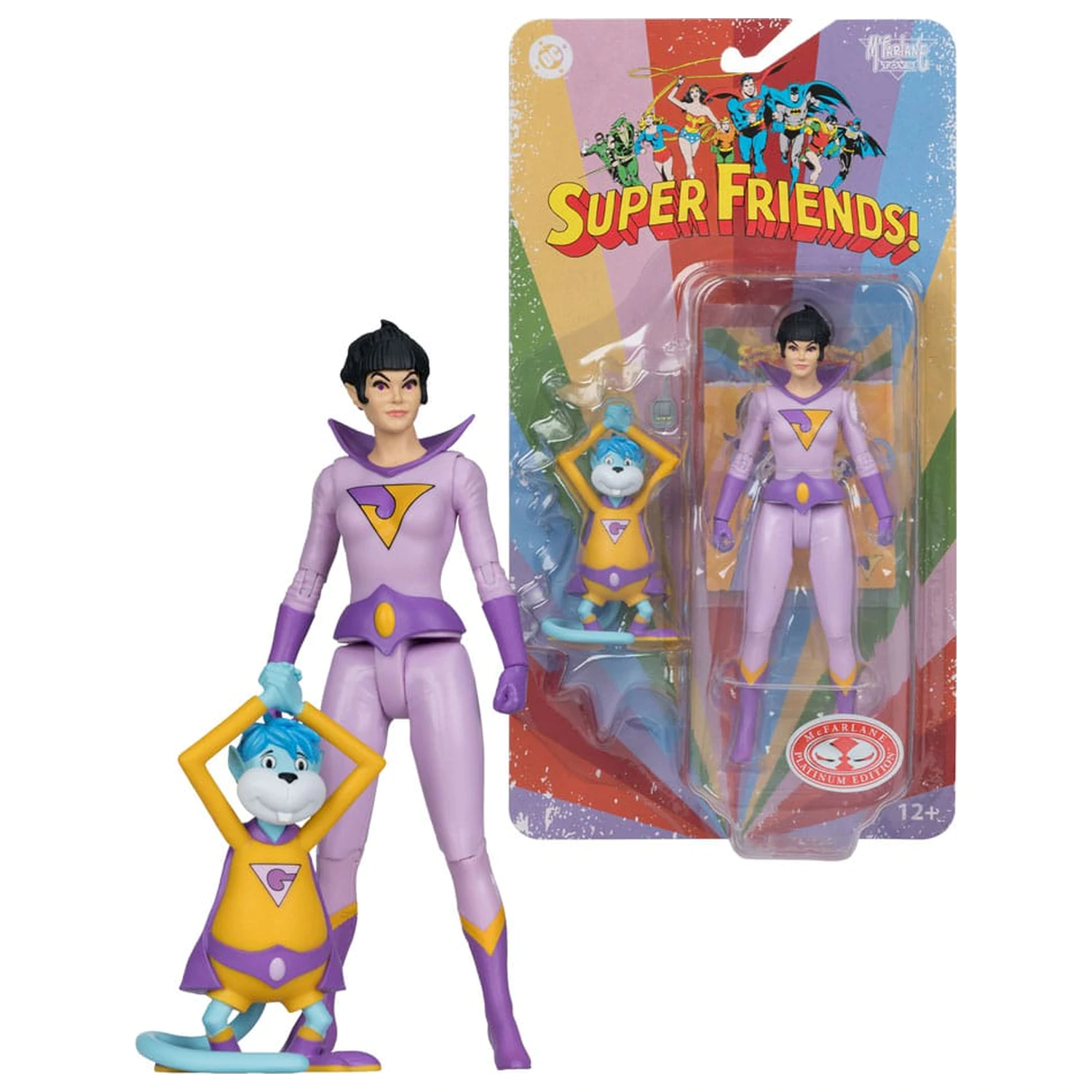 DC Retro Super Friends Actionfigur Jayna & Gleek (Red Platinum Edition) 15 cm Produktfoto