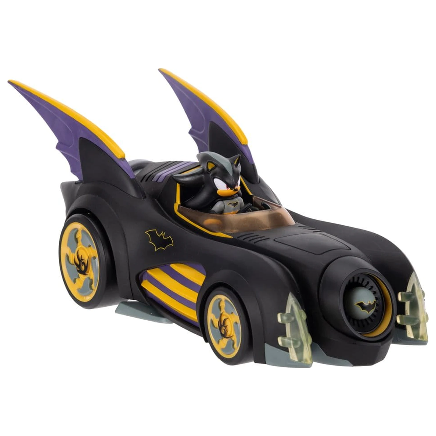 DC x Sonic - The Hedgehog Actionfigur mit Fahrzeug Shadow Batman & Batmobile 6 cm Produktfoto