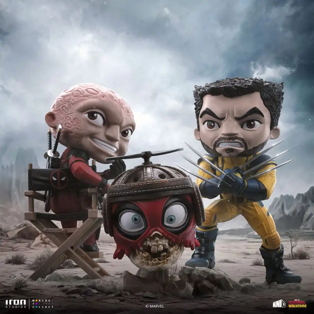 Deadpool & Wolverine Mini Co. PVC Figur Deadpool and Wolverine Set Unmasked 14 cm Produktfoto