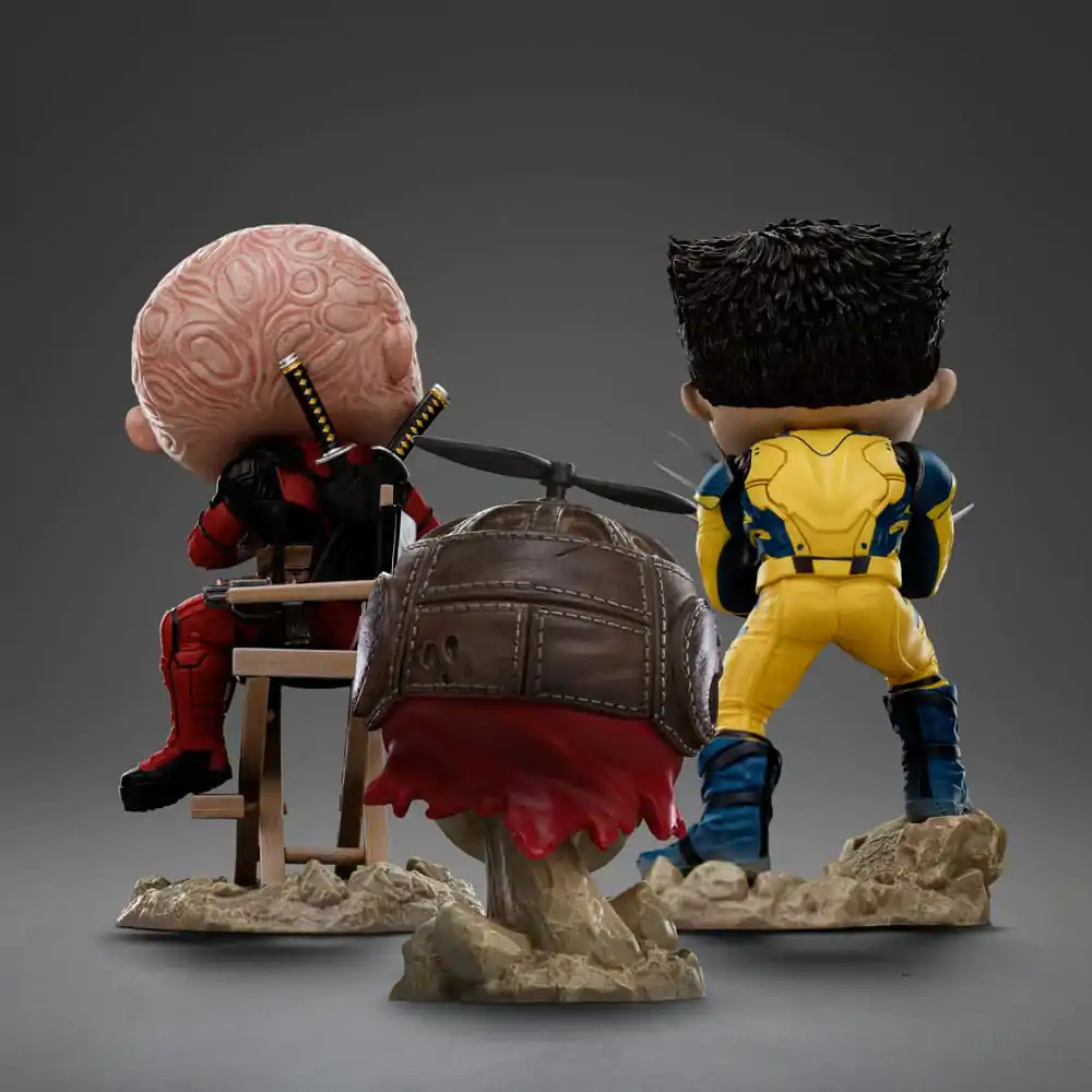 Deadpool & Wolverine Mini Co. PVC Figur Deadpool and Wolverine Set Unmasked 14 cm Produktfoto