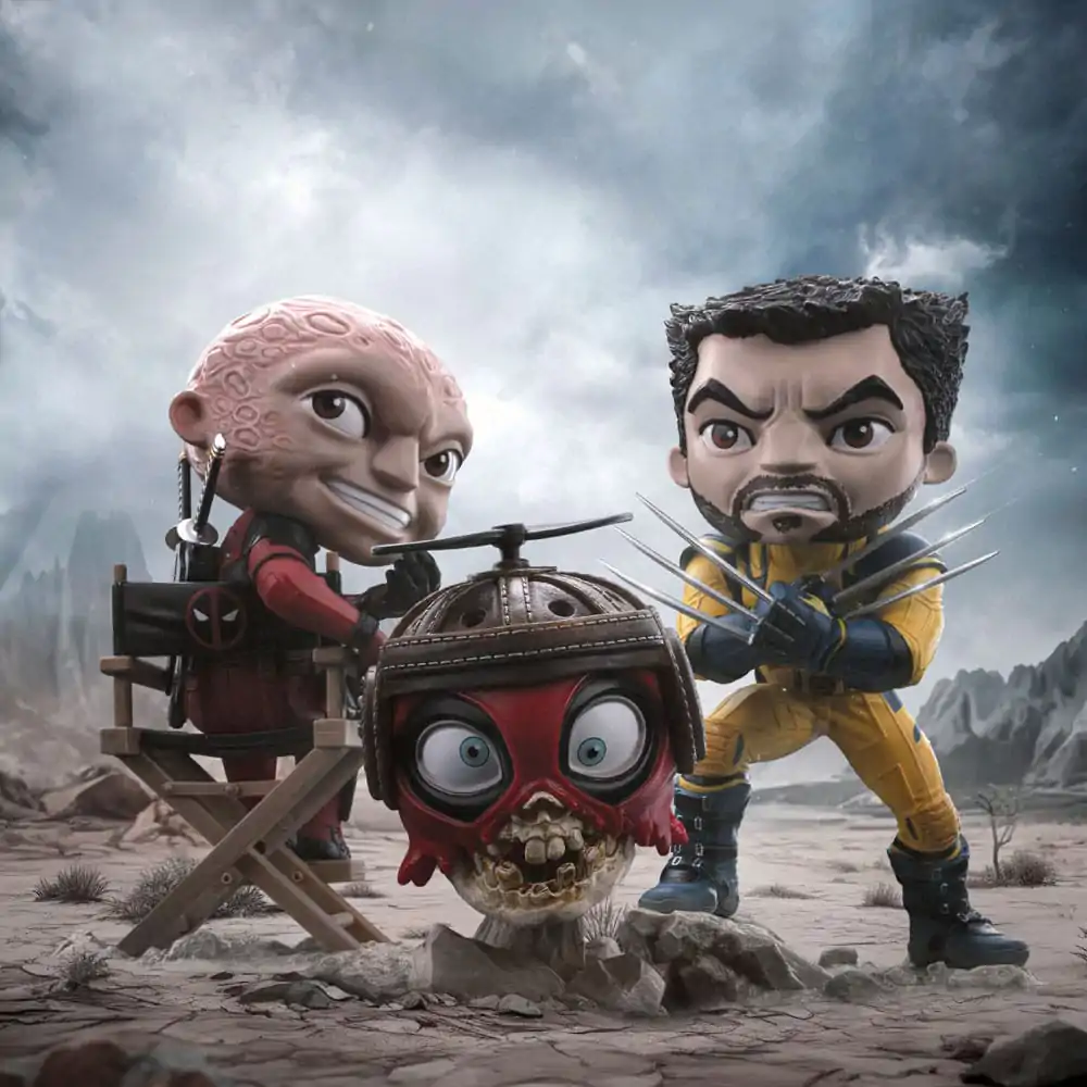 Deadpool & Wolverine Mini Co. PVC Figur Deadpool and Wolverine Set Unmasked 14 cm Produktfoto