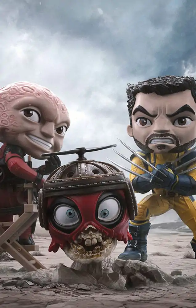 Deadpool & Wolverine Mini Co. PVC Figur Deadpool and Wolverine Set Unmasked 14 cm Produktfoto