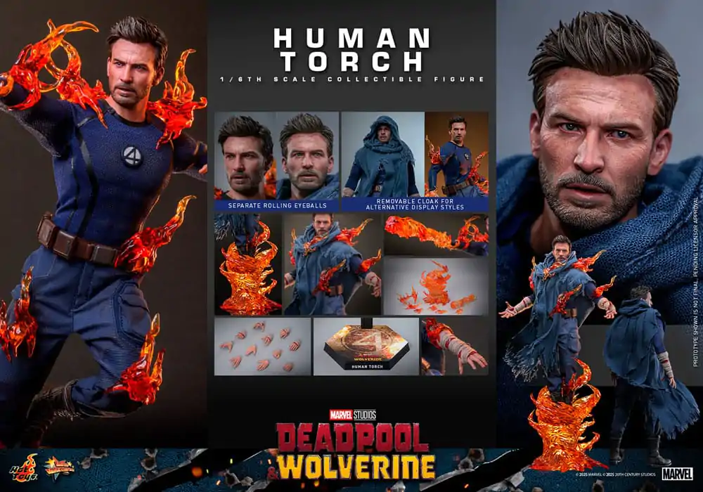 Deadpool & Wolverine Movie Masterpiece Actionfigur 1/6 Human Torch 31 cm Produktfoto