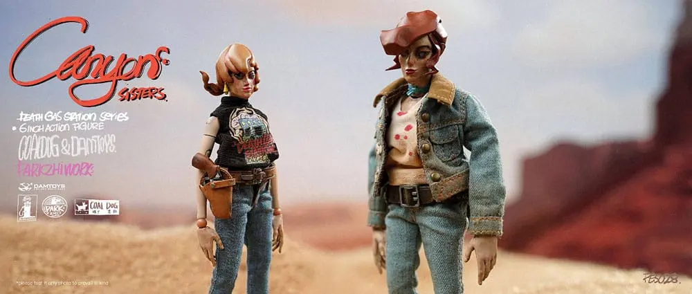 Death Gas Station Series Actionfiguren Canyon Sisters: Mrs. T & Ms. L 15 cm Produktfoto
