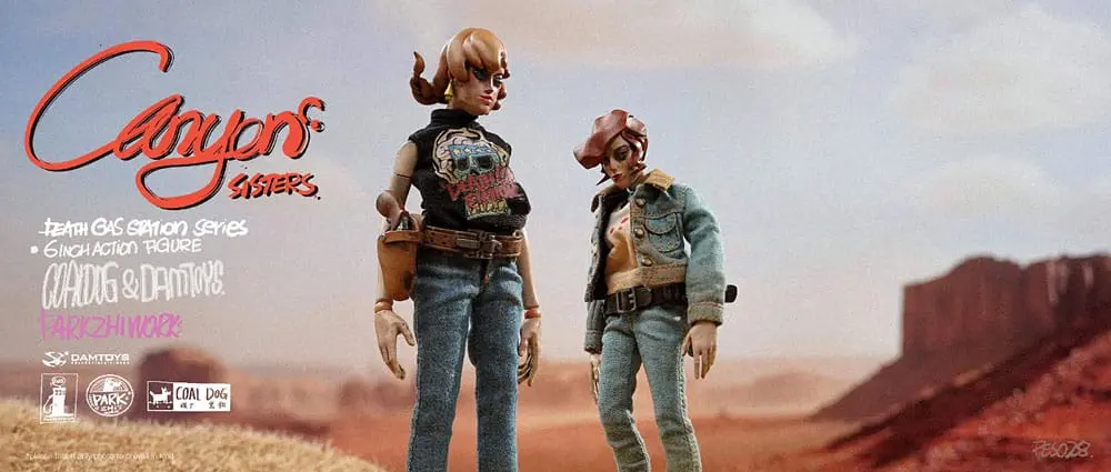 Death Gas Station Series Actionfiguren Canyon Sisters: Mrs. T & Ms. L 15 cm Produktfoto
