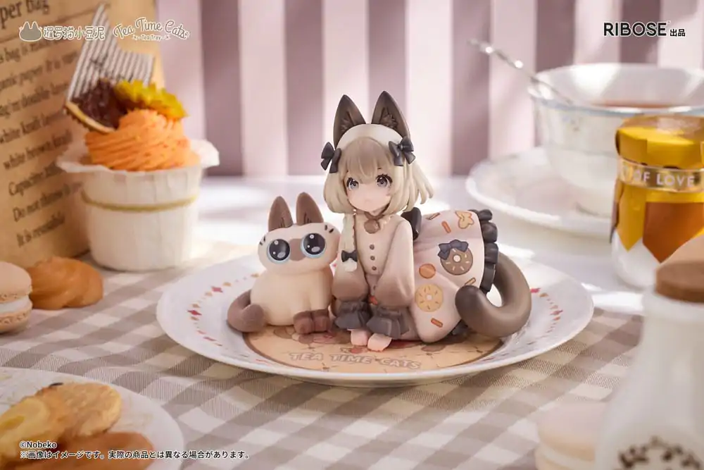 Decorated Life Collection PVC Statue Tea Time Cats x Siamese Cat Azuki-san Friendship Collaboration Exklusives Set 18 cm Produktfoto