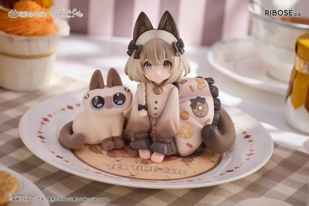 Decorated Life Collection PVC Statue Tea Time Cats x Siamese Cat Azuki-san Friendship Collaboration Exklusives Set 18 cm Produktfoto