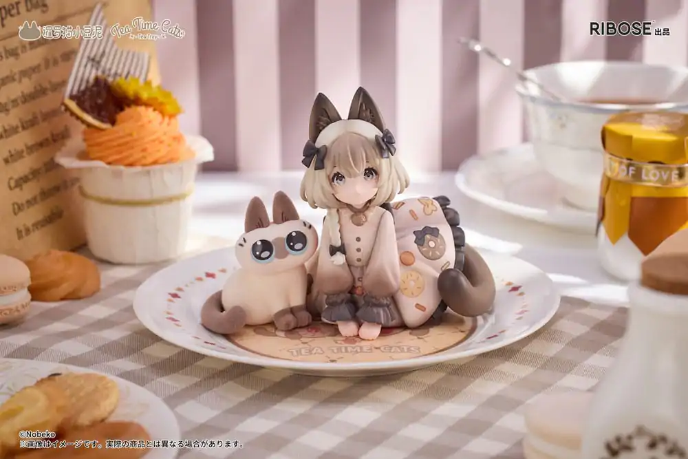 Decorated Life Collection PVC Statue Tea Time Cats x Siamese Cat Azuki-san Friendship Collaboration Exklusives Set 18 cm Produktfoto