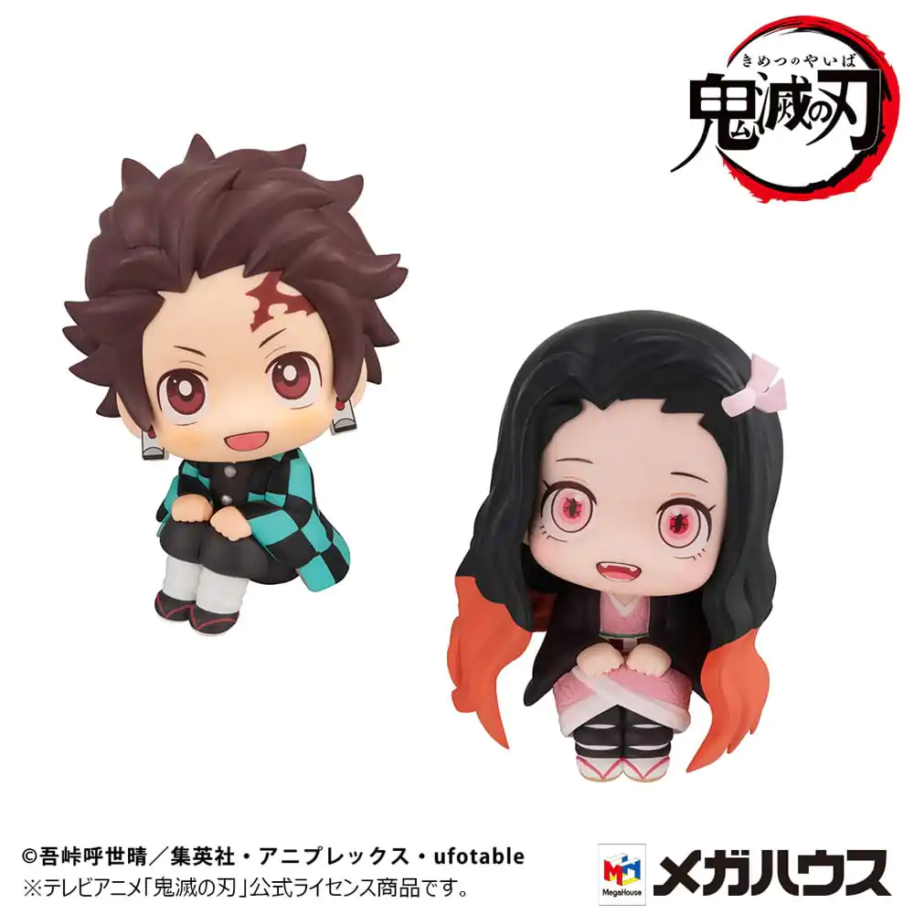 Demon Slayer: Kimetsu no Yaiba Look Up PVC Statue Tanjiro Kamado Sharp face Ver. & Nezuko Kamado Conquered the sun Ver. 11 cm (with gift) termékfotó