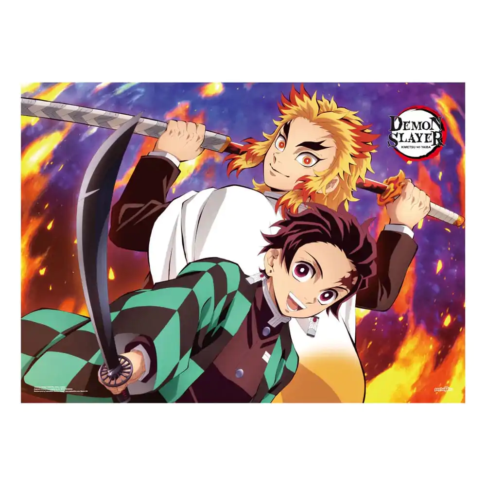 Demon Slayer: Kimetsu no Yaiba Fabric Poster Tanjiro And Kyojuro Rengoku 84 x 118 cm Produktfoto