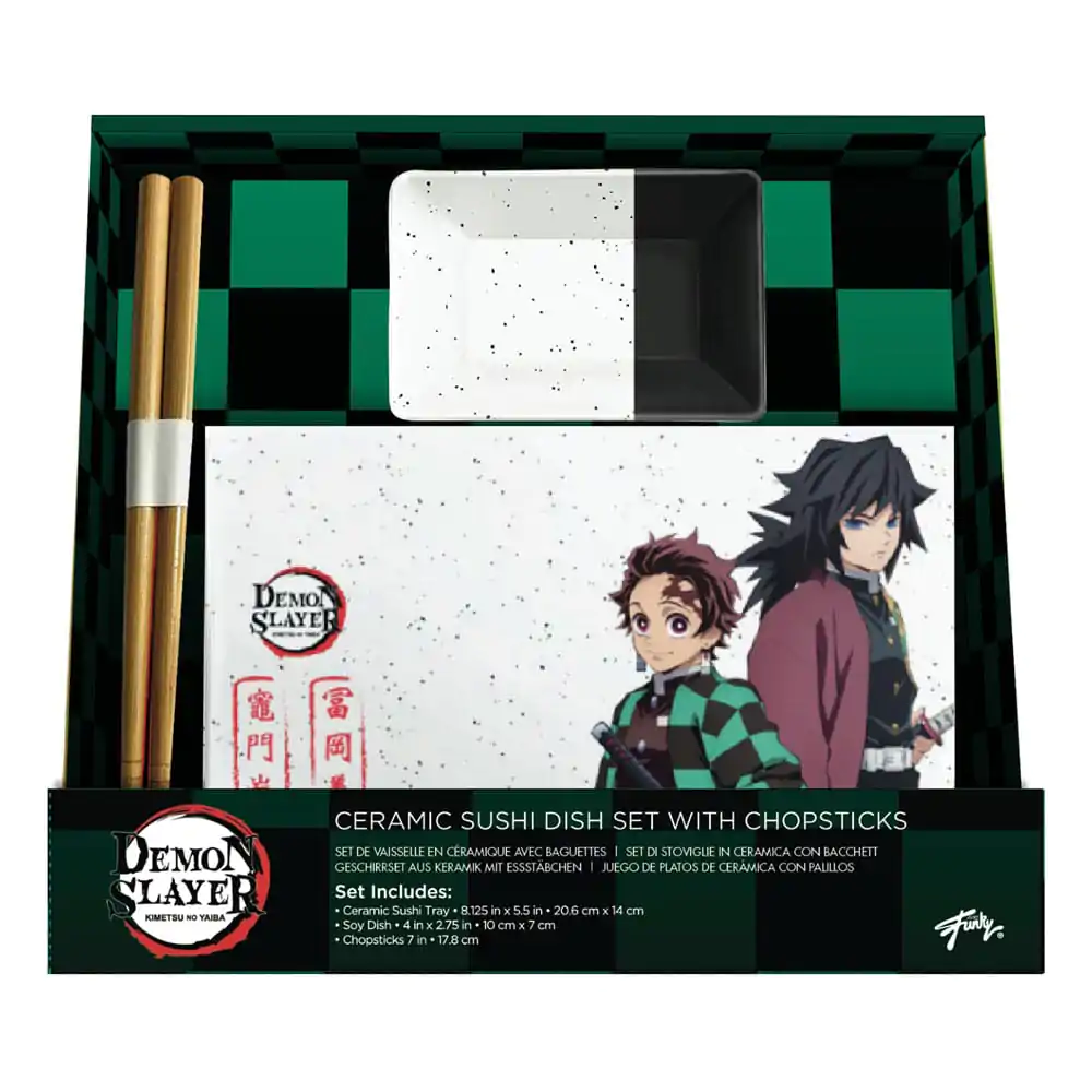 Demon Slayer Keramik Sushi Set mit Essstäbchen Tanjiro & Giyu Produktfoto