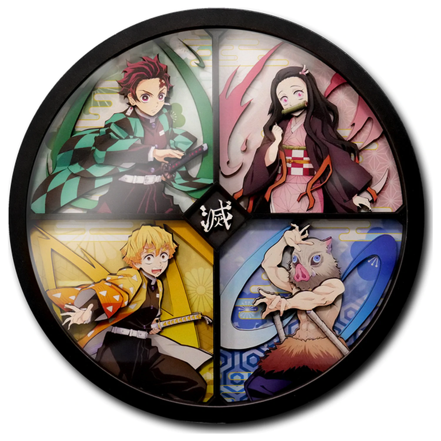 DEMON SLAYER Tanjiro, Nezuko... Holz Dekor Rahmen 3D Poster Produktfoto