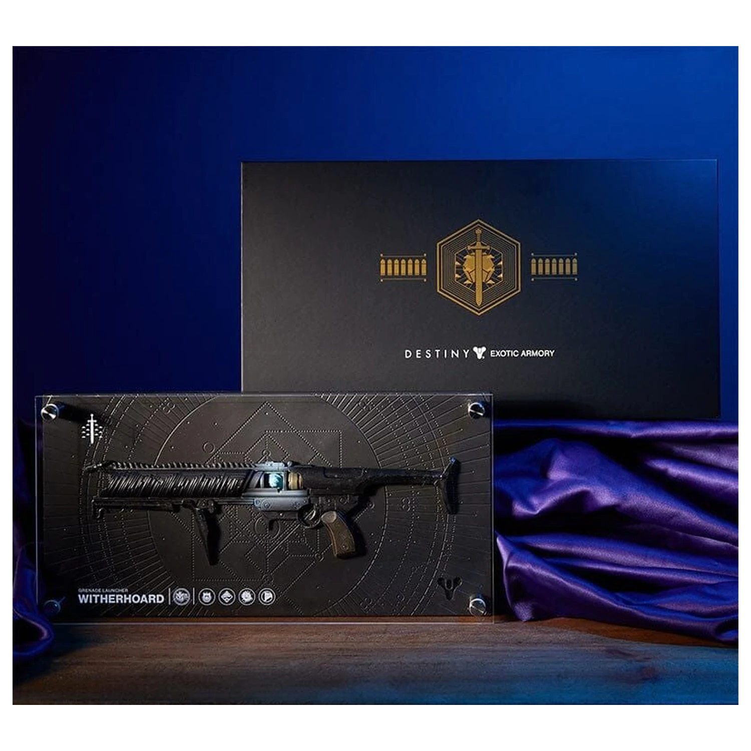 Destiny 2 Witherhoard Exotic Waffe Plakette Replika Produktfoto