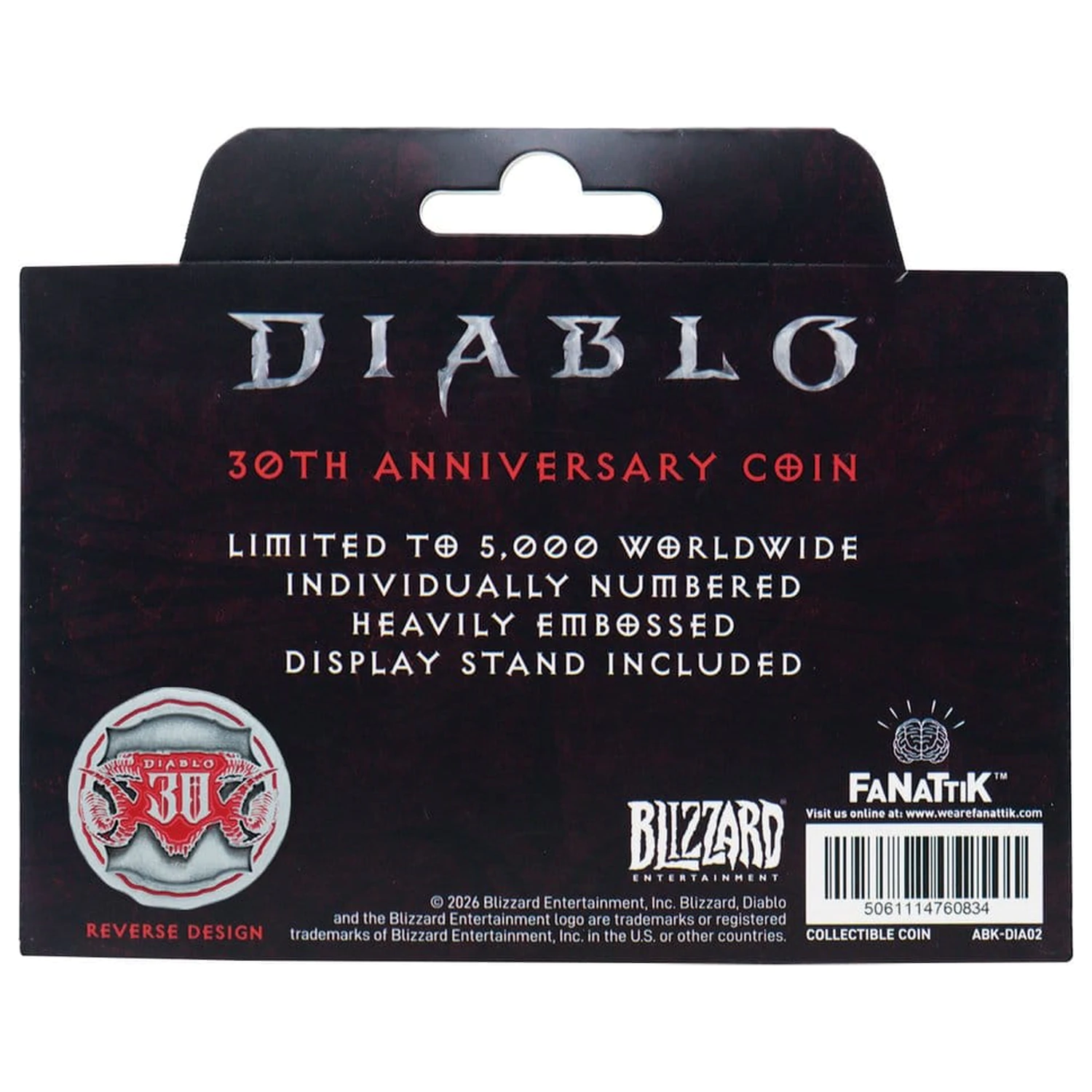 Diablo Sammlermünze 30. Jubiläum Limitierte Auflage Produktfoto