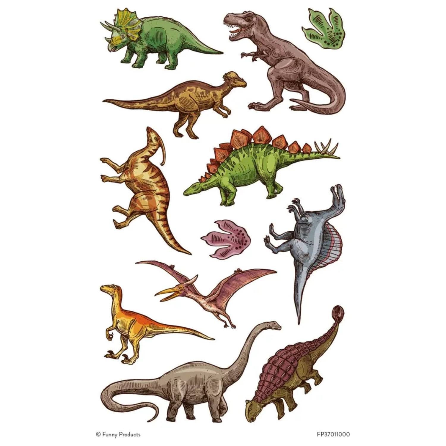 Dinosaur Legends Tattoos, 12-teilig Produktfoto