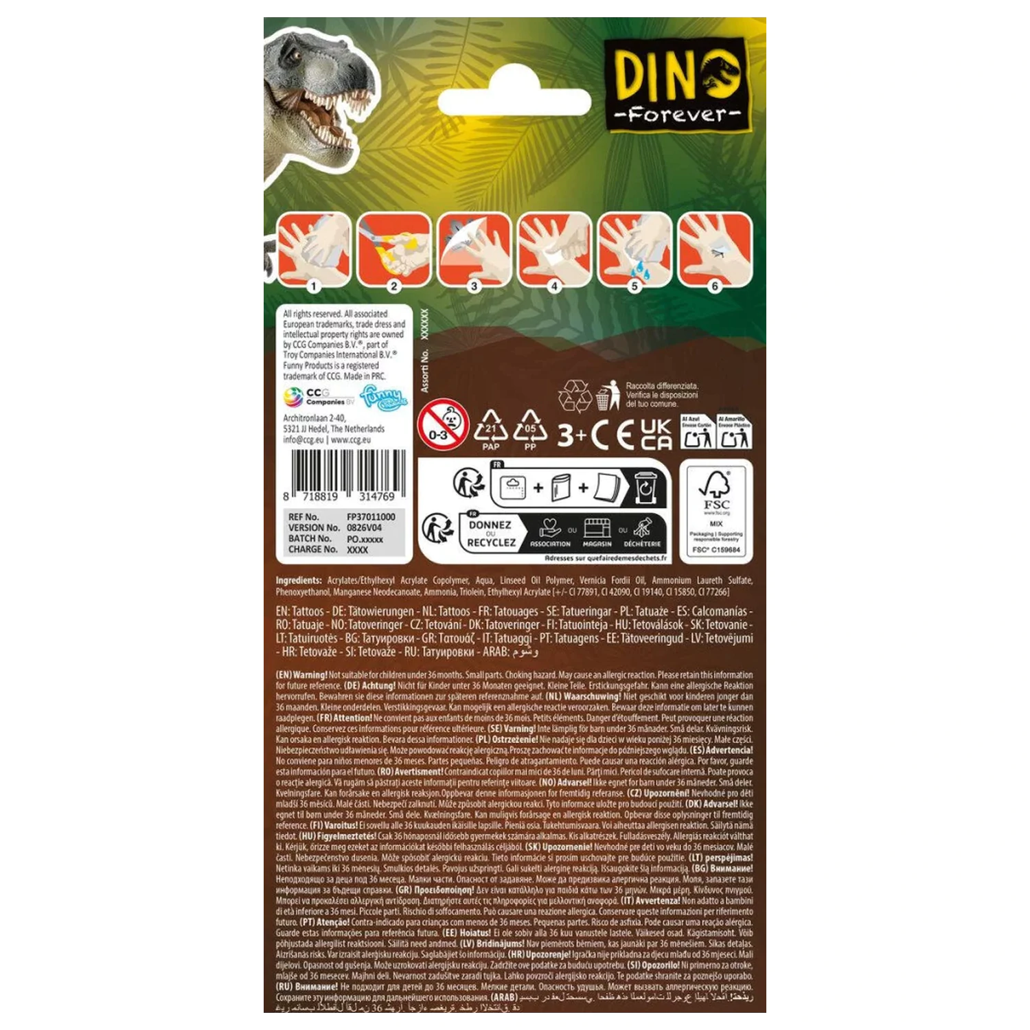 Dinosaur Legends Tattoos, 12-teilig Produktfoto