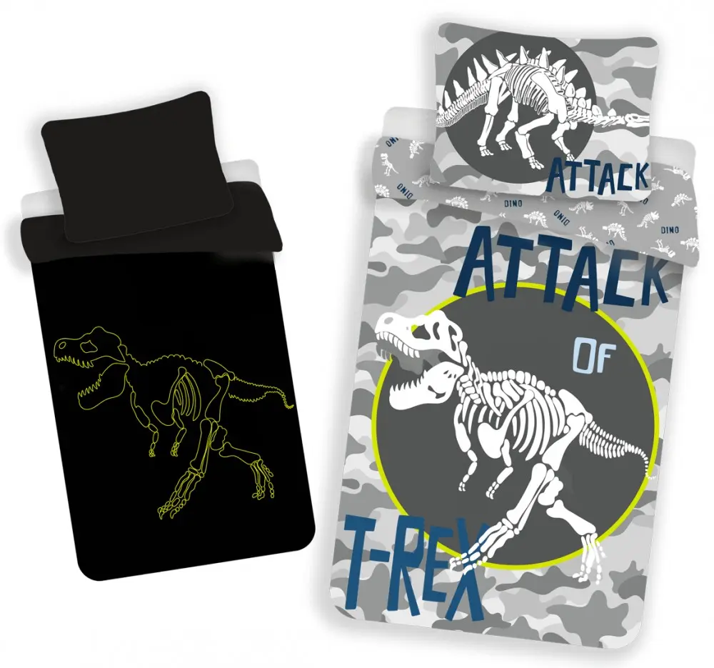 Dinosaur Glow in the Dark Bettbezug 140x200 cm, 70x90 cm Produktfoto
