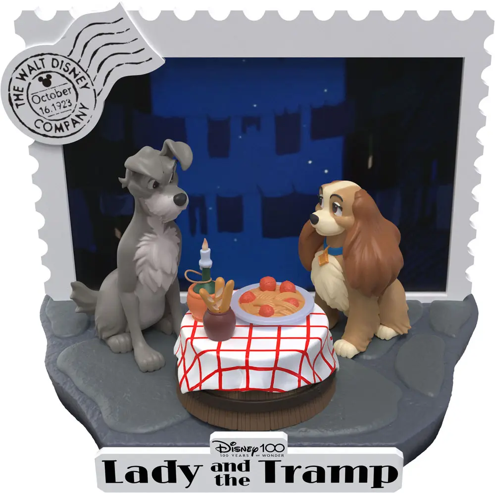 Disney 100th Anniversary D-Stage PVC Diorama Lady And The Tramp 12 cm termékfotó