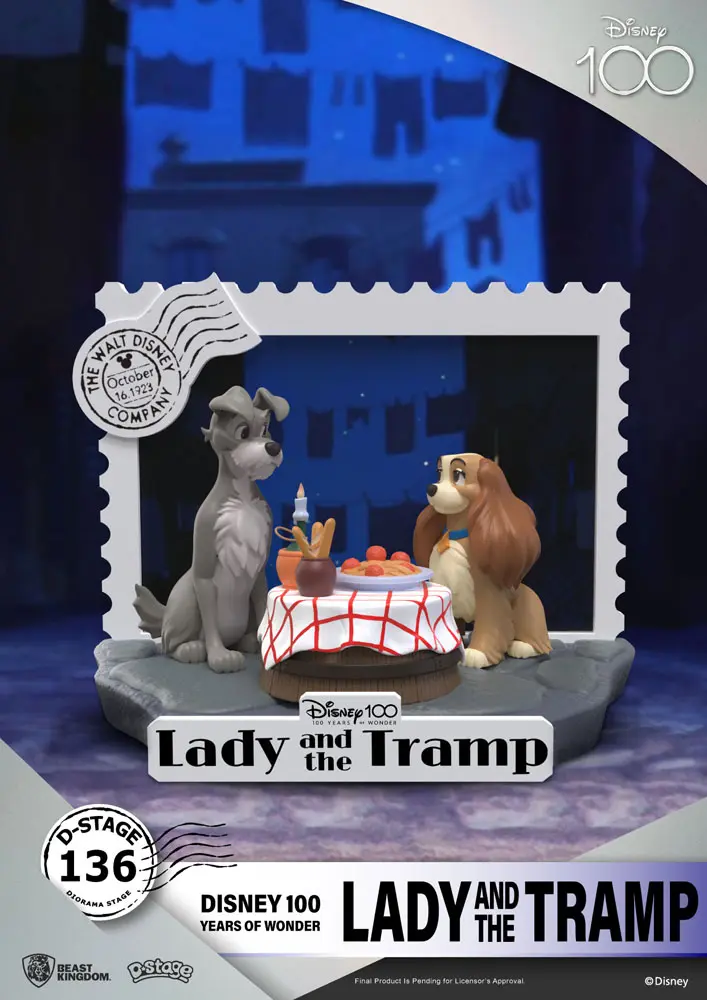 Disney 100th Anniversary D-Stage PVC Diorama Lady And The Tramp 12 cm termékfotó