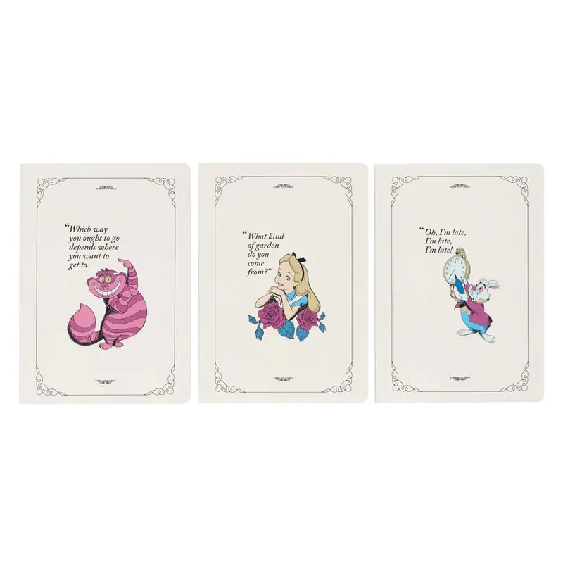 Disney Alice in Wonderland 3-er Pack A5 Notizbuch termékfotó