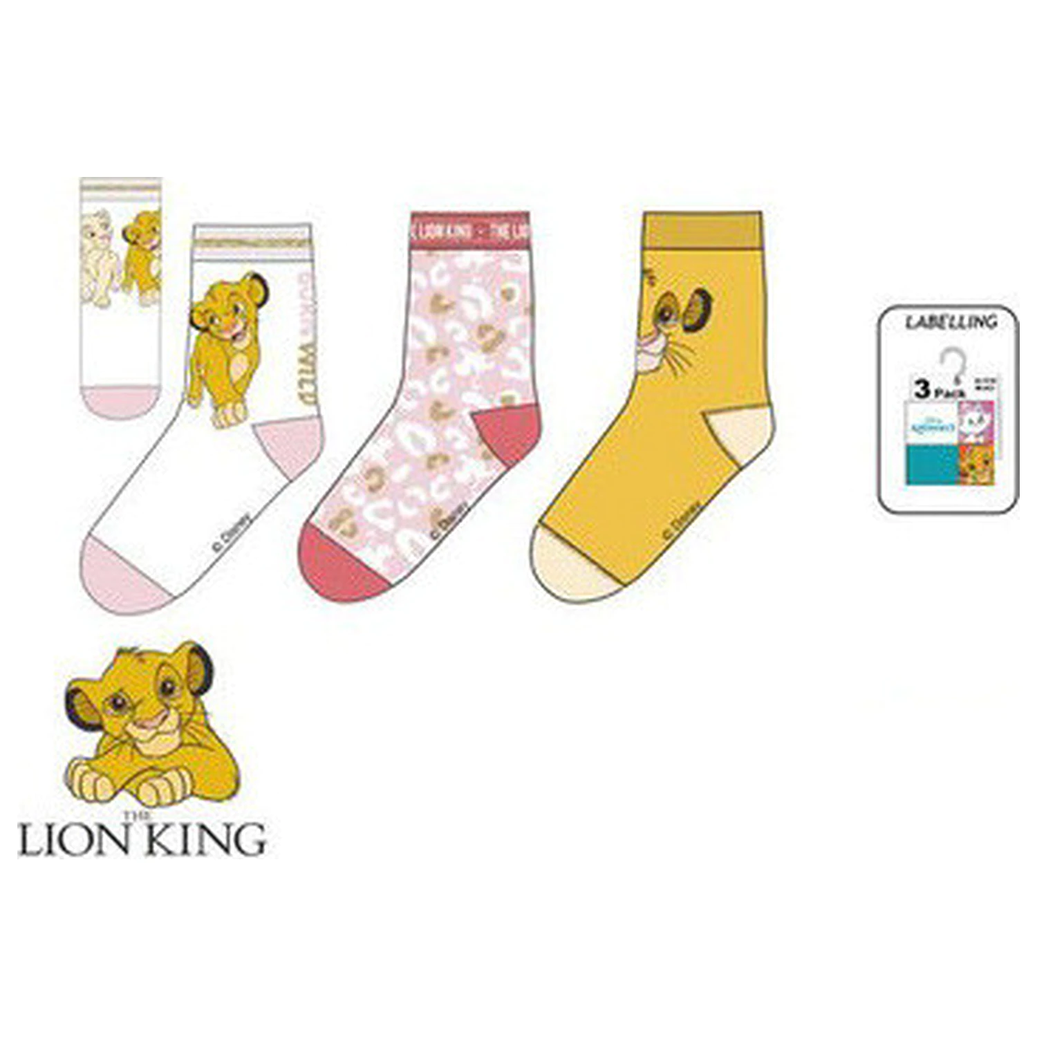 Disney The Lion King Safari White Kindersocken 31/34 Produktfoto