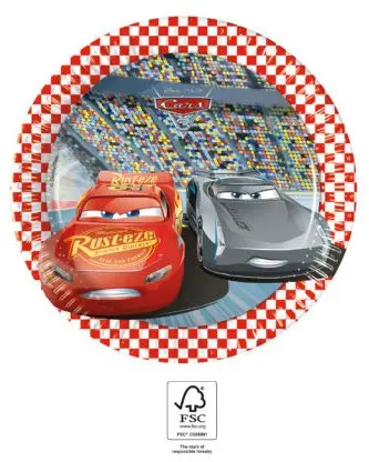 Disney Cars 3, Cars Pappteller 8-teilig 19.5 cm FSC Produktfoto