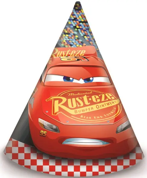 Disney Cars, Cars Partyhut, Spitztüten-Hut 6 Stück Produktfoto