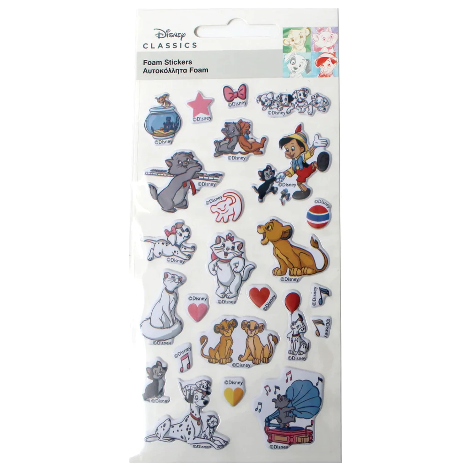 Disney Classics Fun Puffy Schaum Sticker Set Produktfoto