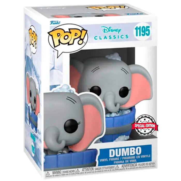 Disney Classics POP! Vinyl Figur Dumbo in Bathtub Exclusive 9 cm Produktfoto