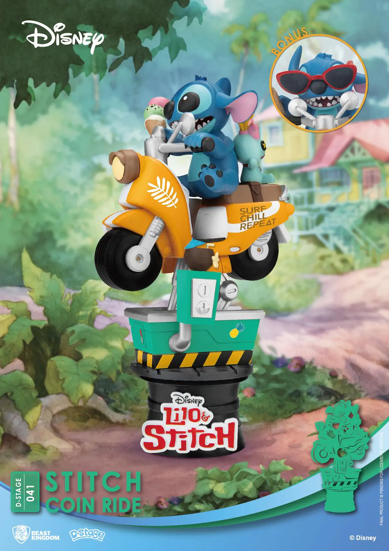 Disney D-Stage PVC Diorama Stitch Coin Ride 16 cm Produktfoto