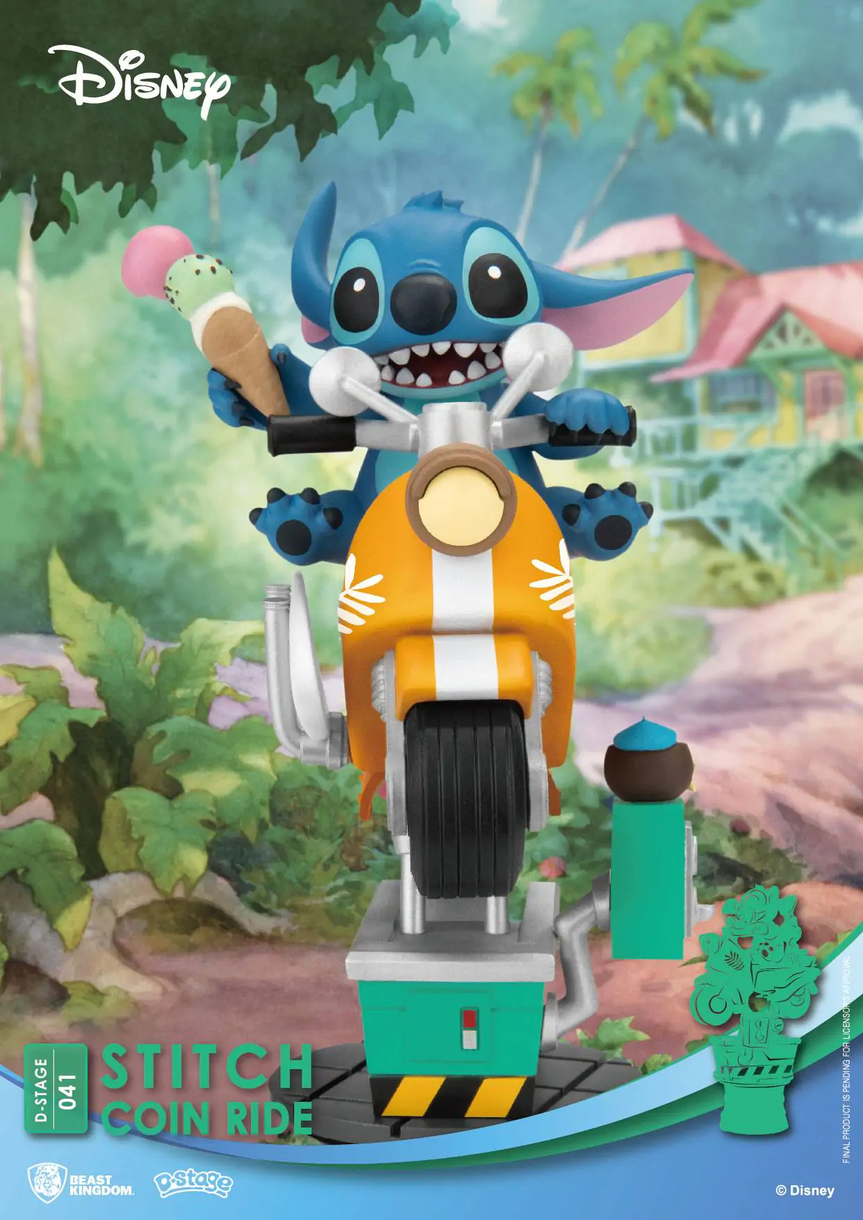 Disney D-Stage PVC Diorama Stitch Coin Ride 16 cm Produktfoto