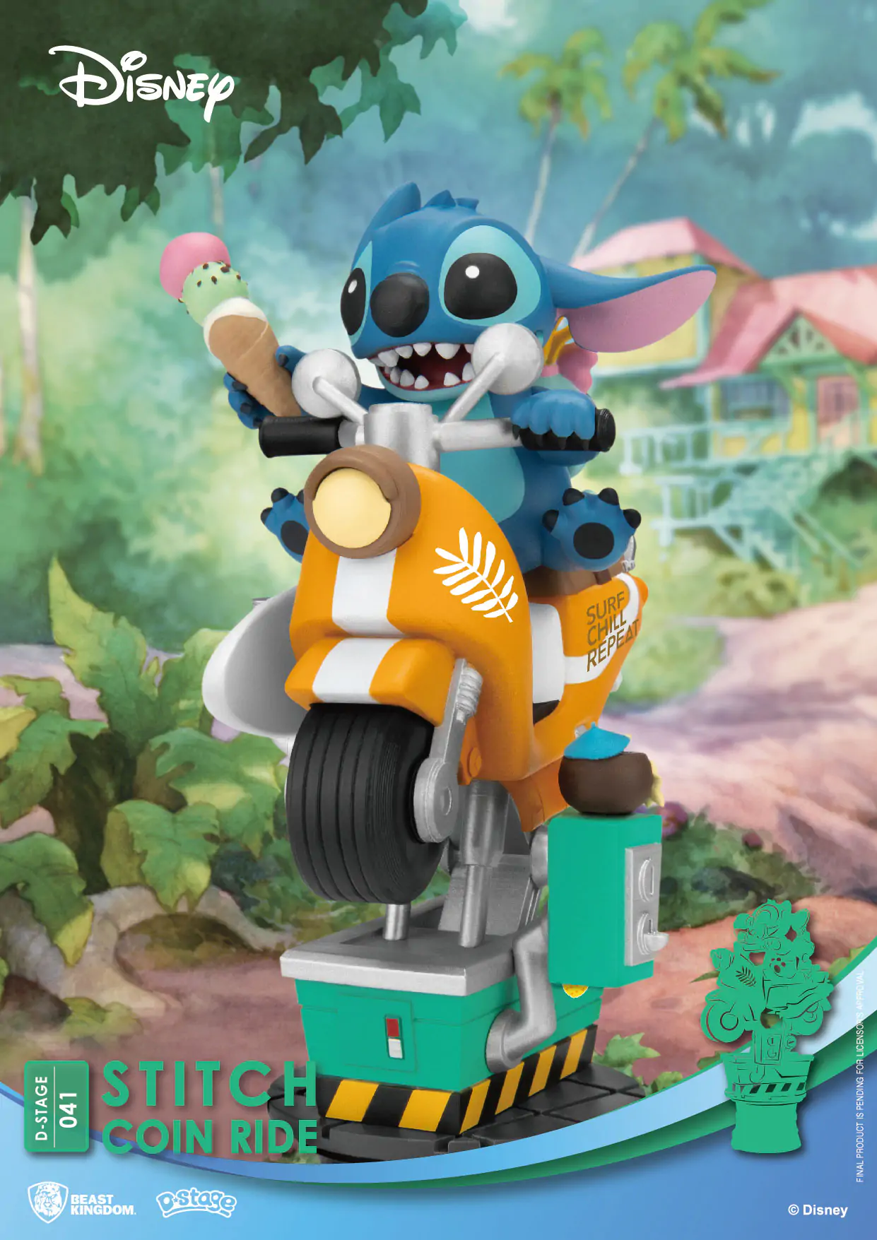 Disney D-Stage PVC Diorama Stitch Coin Ride 16 cm Produktfoto