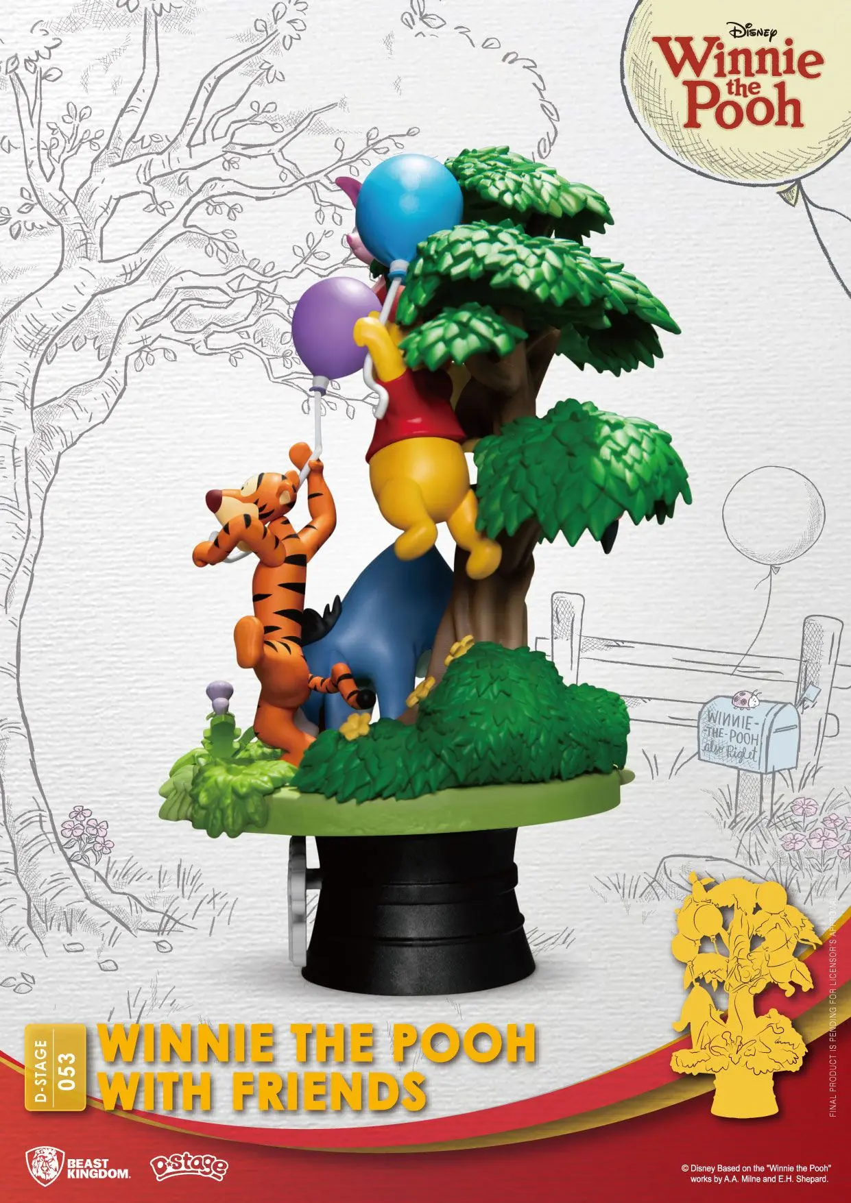 Disney D-Stage PVC Diorama Winnie The Pooh With Friends 16 cm termékfotó