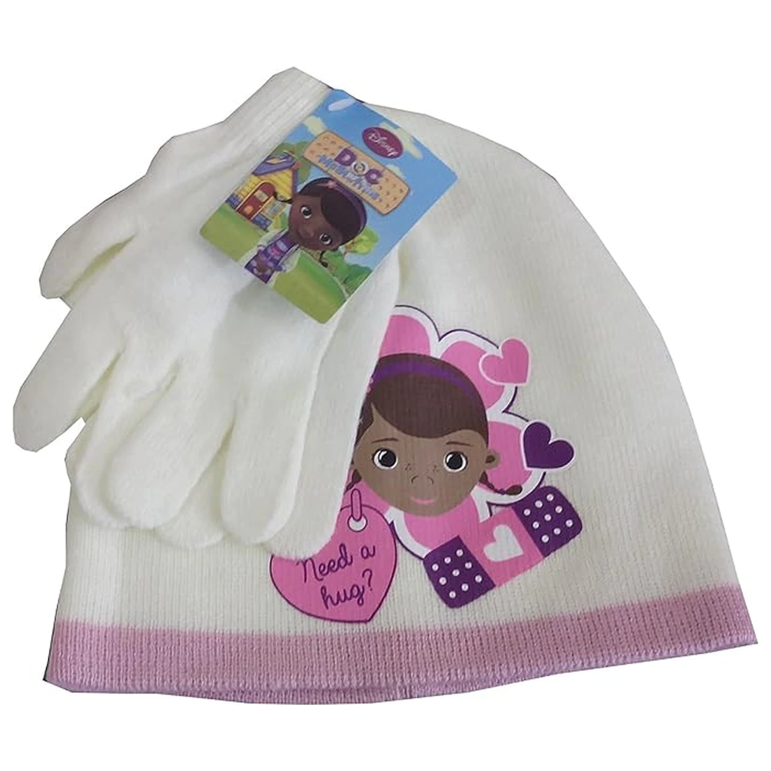 Disney Doc McStuffins Hug White Kinder Mütze + Handschuhe Set 52 cm Produktfoto