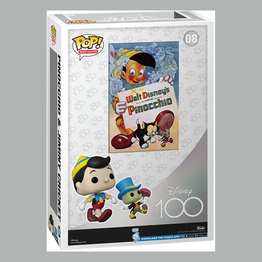 Disney's 100th Anniversary POP! Movie Poster & Figur Pinocchio 9 cm Produktfoto