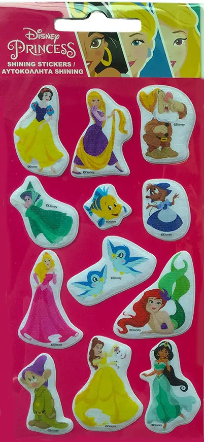 Disney Princess glitzernde, aufblasbare Schwammaufkleber Set Produktfoto
