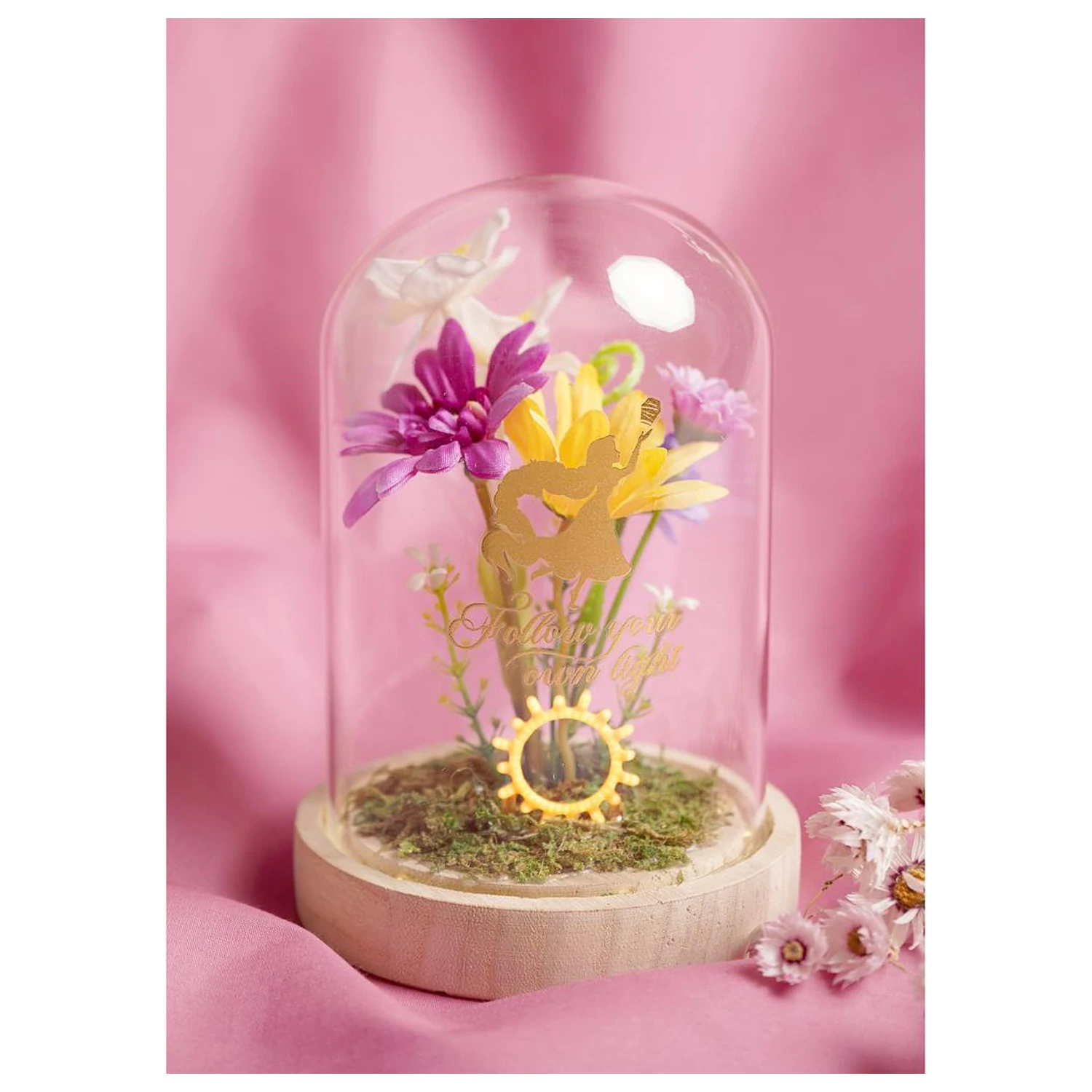 Disney Princess Rapunzel Blumen-Cloche mit einem Neonlicht Produktfoto