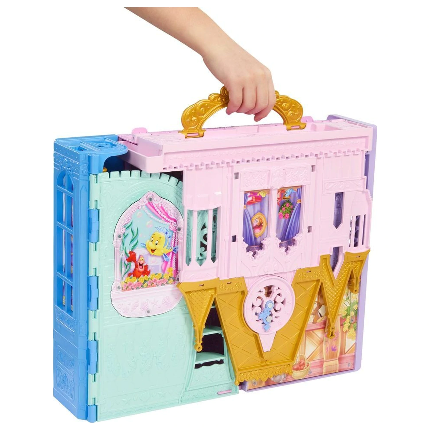 Disney Princess Rapunzel Puppe und Close & Carry Schloss Spielset Produktfoto